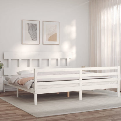 vidaXL Bed Frame without Mattress White 200x200 cm Solid Wood