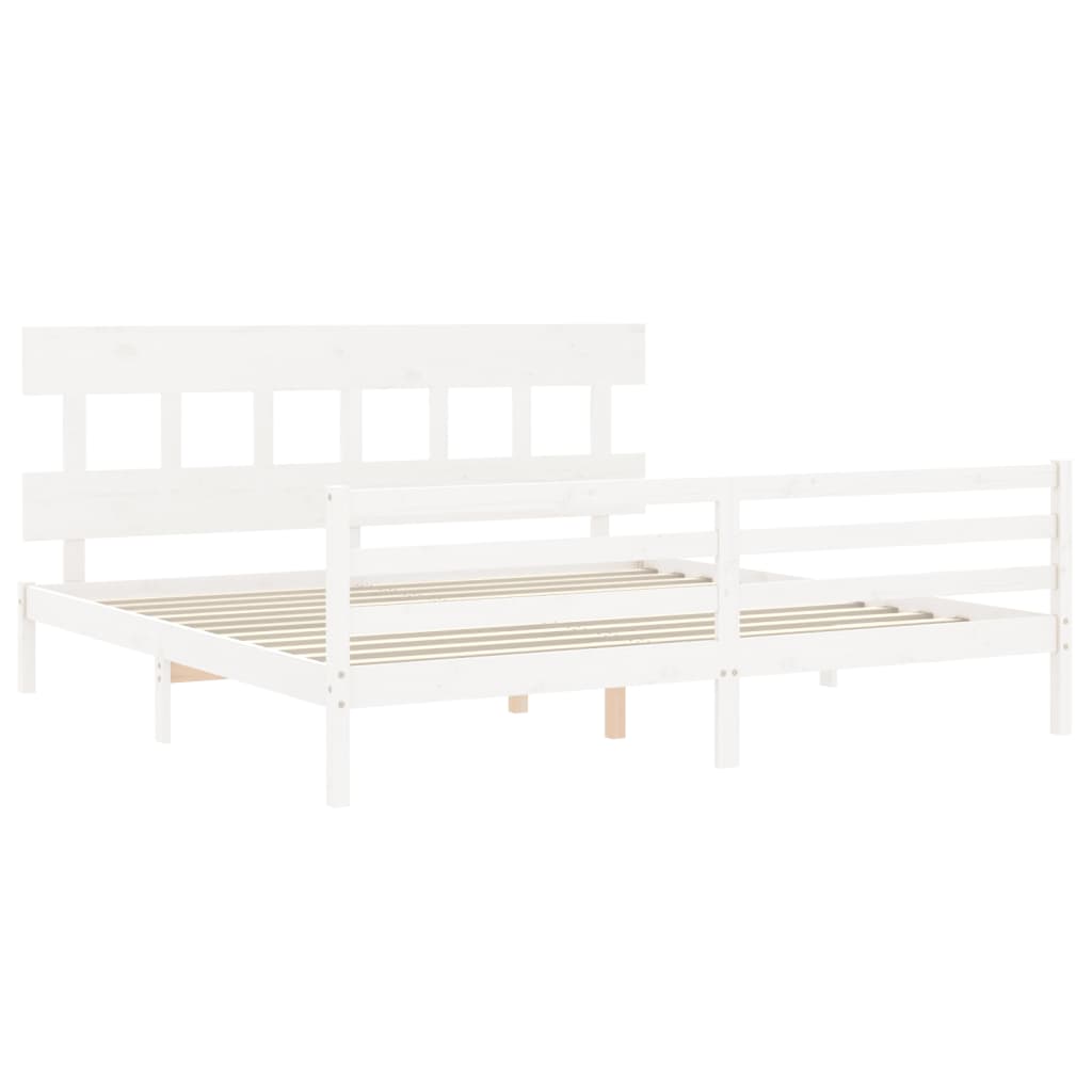 vidaXL Bed Frame without Mattress White 200x200 cm Solid Wood