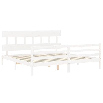 vidaXL Bed Frame without Mattress White 200x200 cm Solid Wood