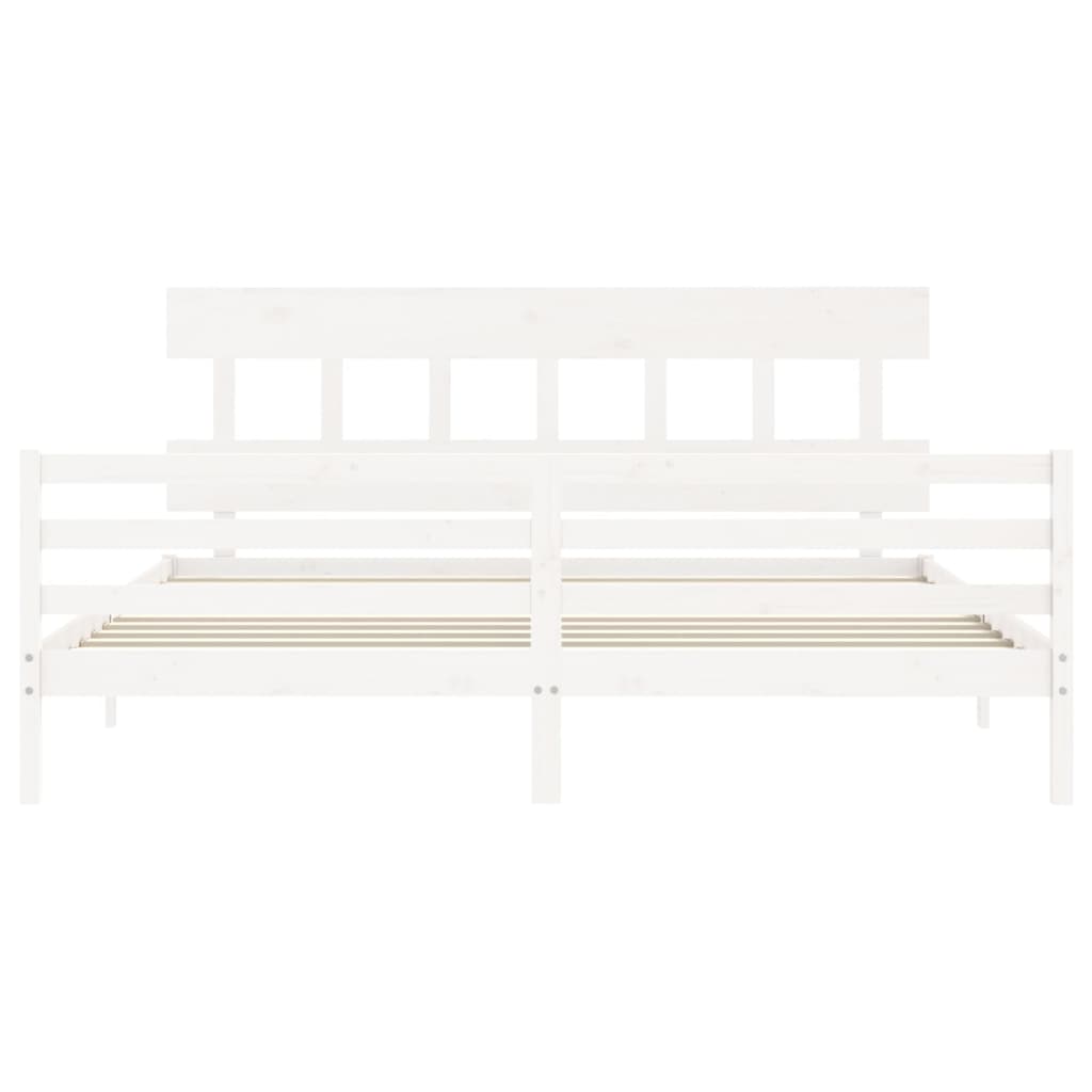 vidaXL Bed Frame without Mattress White 200x200 cm Solid Wood