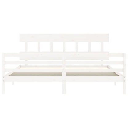 vidaXL Bed Frame without Mattress White 200x200 cm Solid Wood