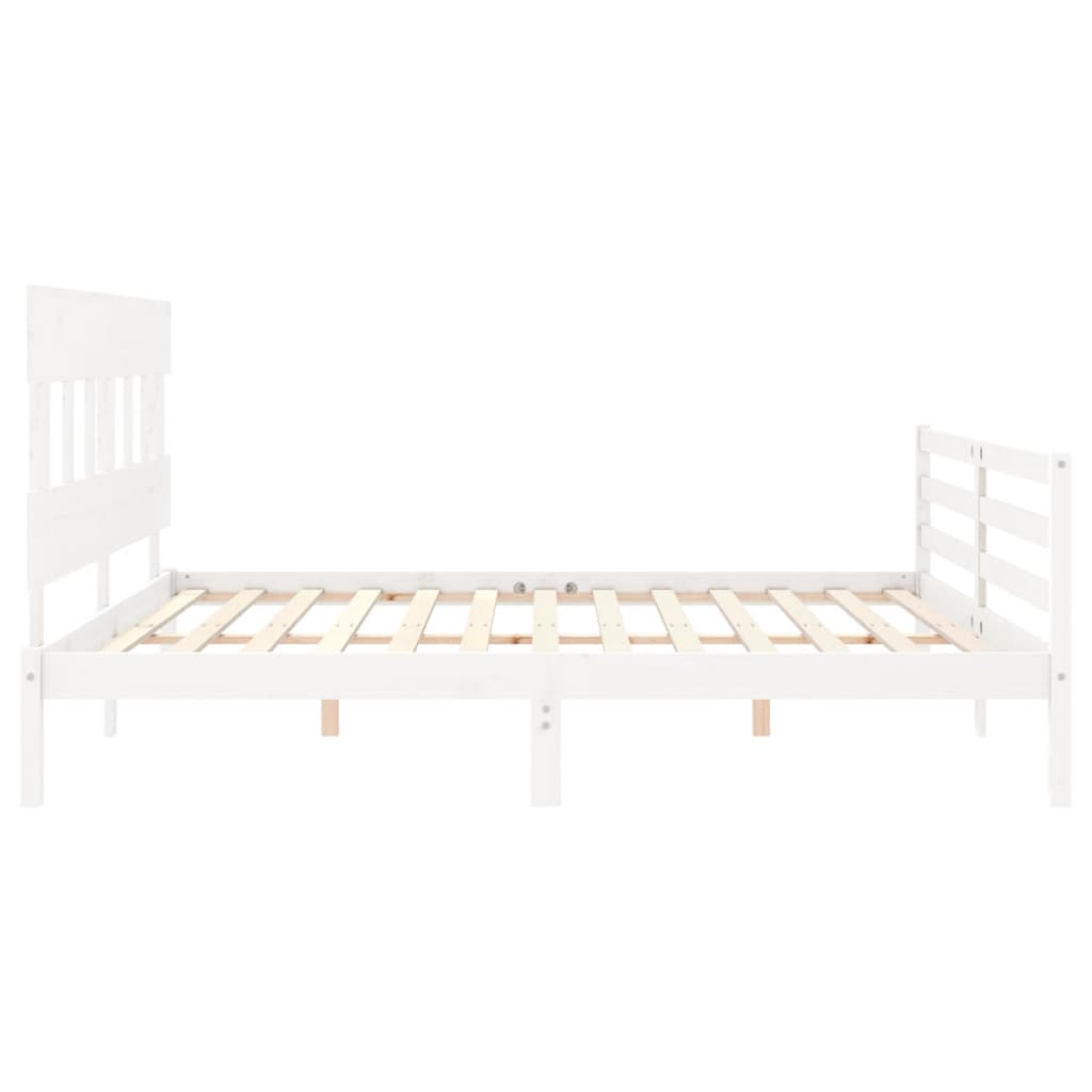 vidaXL Bed Frame without Mattress White 200x200 cm Solid Wood