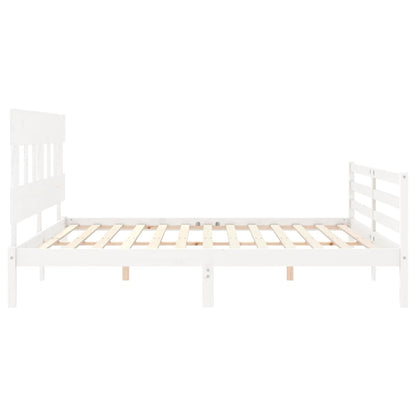 vidaXL Bed Frame without Mattress White 200x200 cm Solid Wood