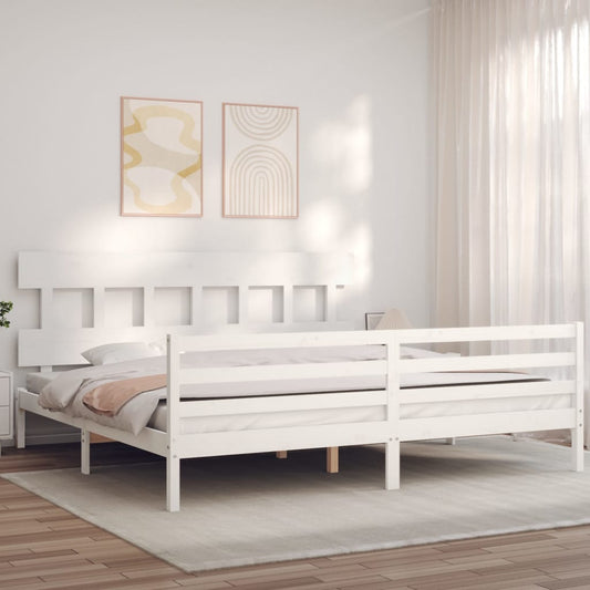vidaXL Bed Frame without Mattress White 200x200 cm Solid Wood