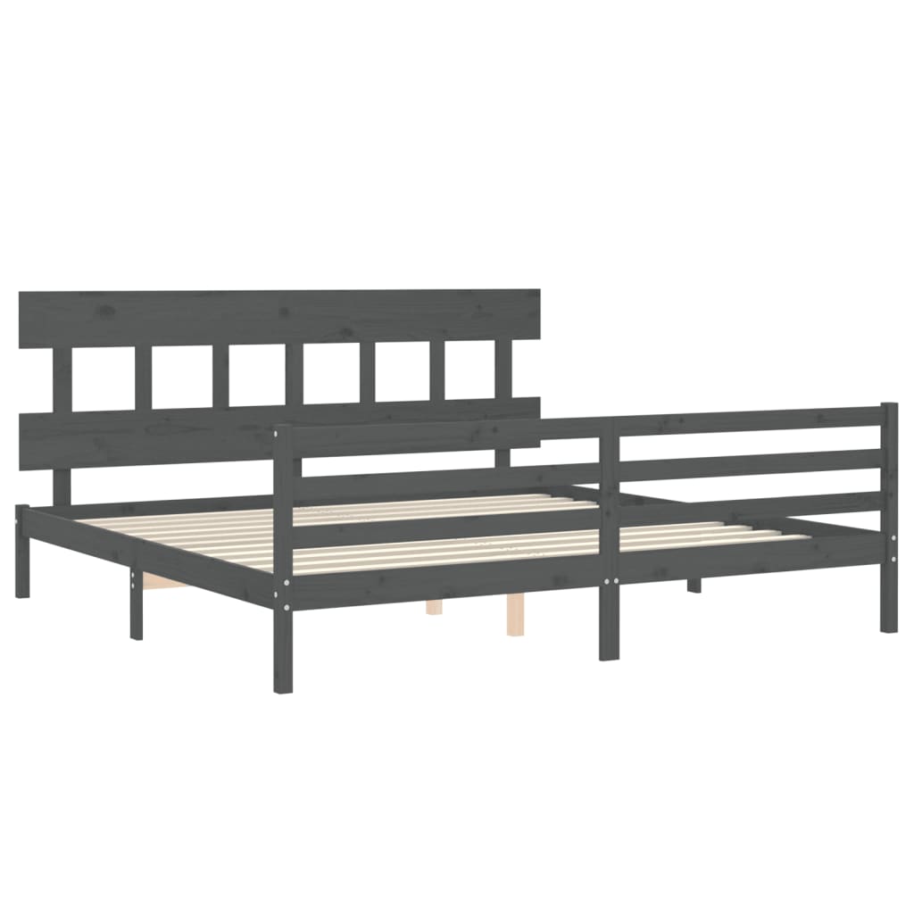 vidaXL Bed Frame without Mattress Grey 200x200 cm Solid Wood