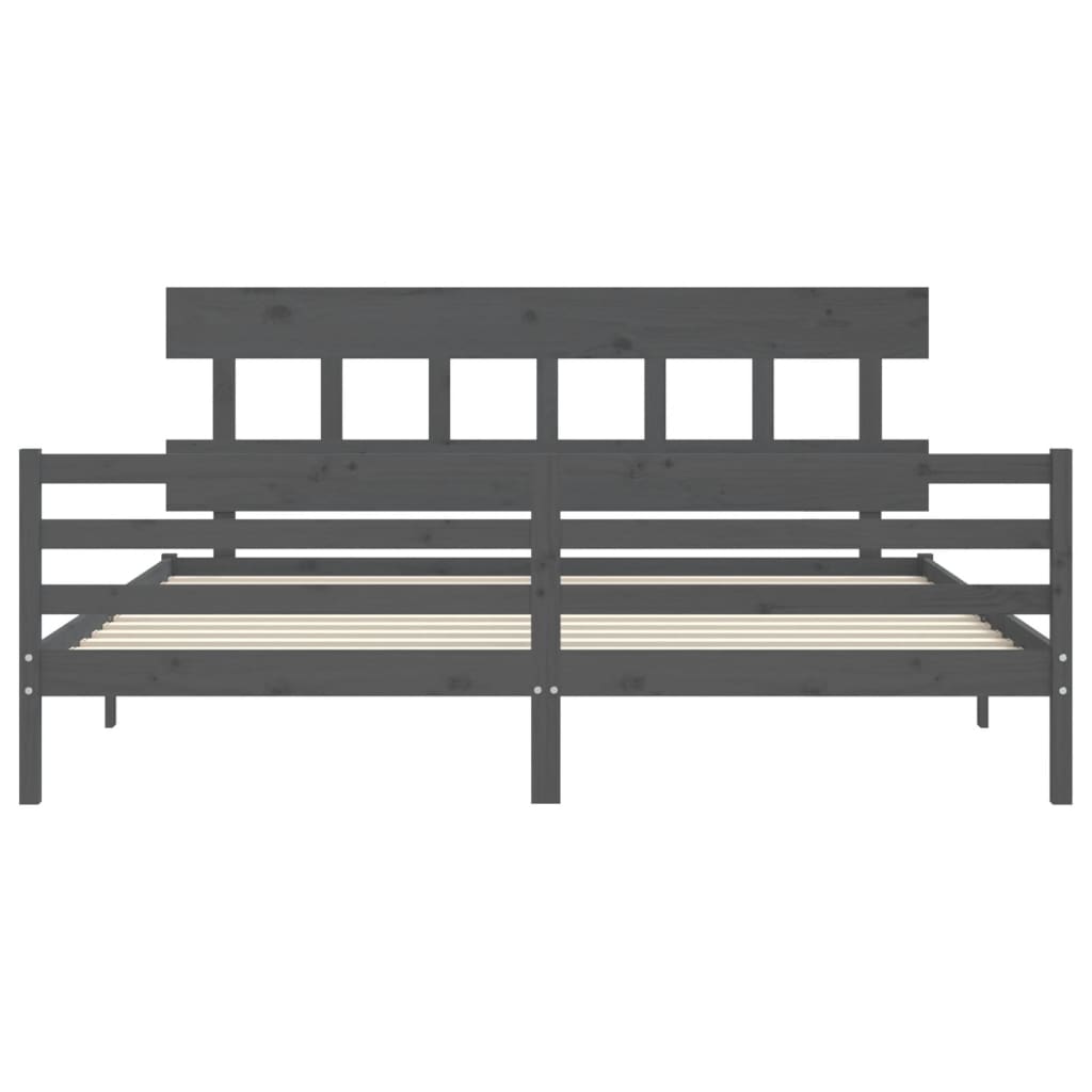 vidaXL Bed Frame without Mattress Grey 200x200 cm Solid Wood
