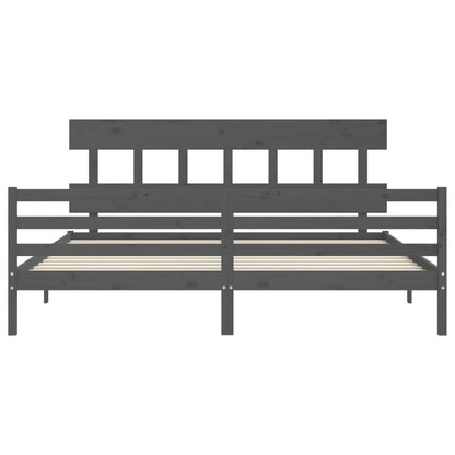 vidaXL Bed Frame without Mattress Grey 200x200 cm Solid Wood