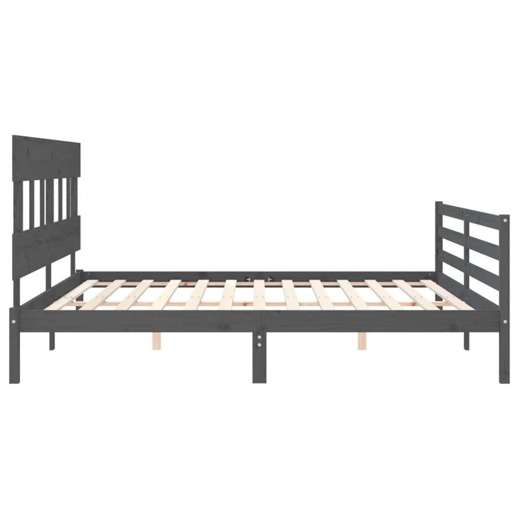 vidaXL Bed Frame without Mattress Grey 200x200 cm Solid Wood