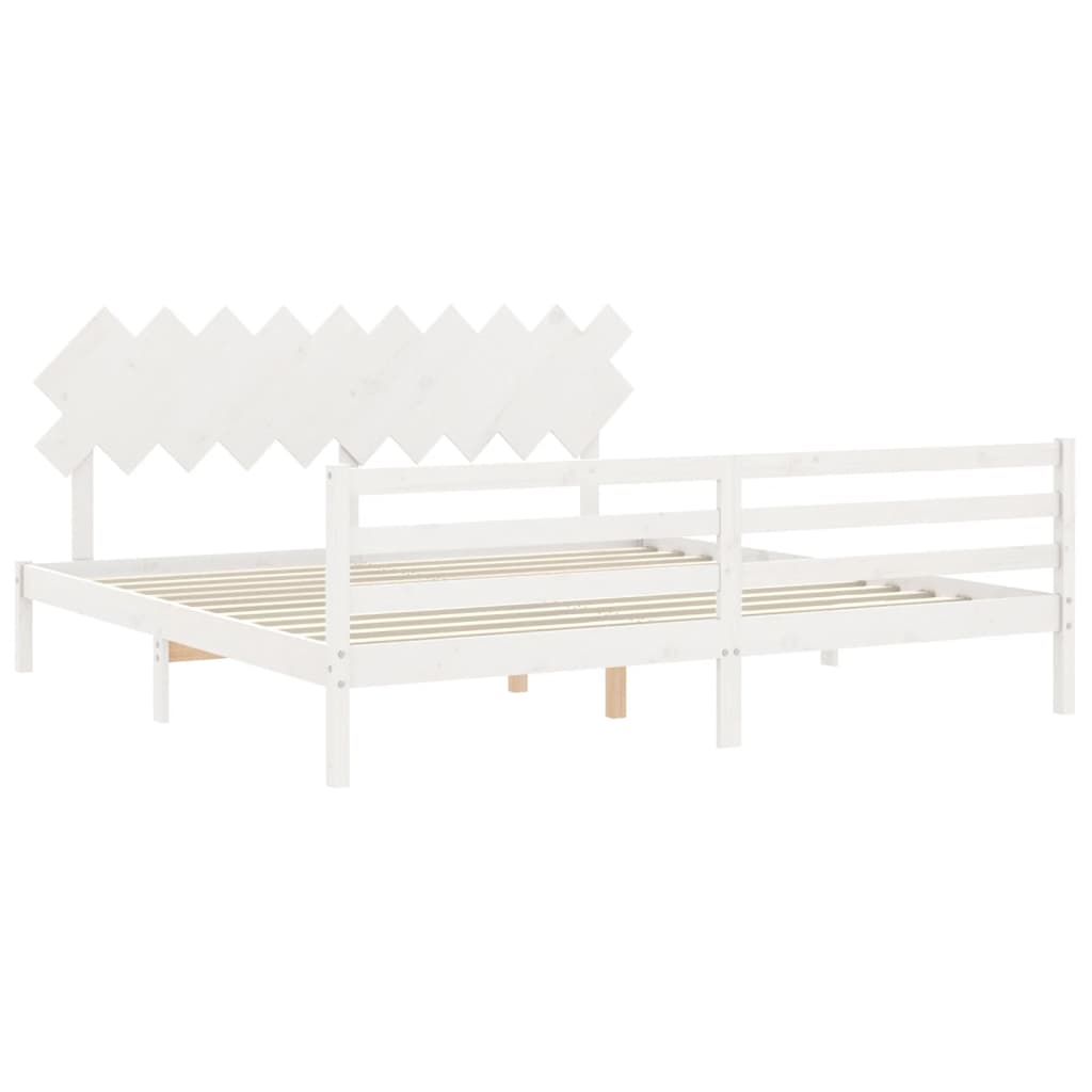 vidaXL Bed Frame without Mattress White 200x200 cm Solid Wood