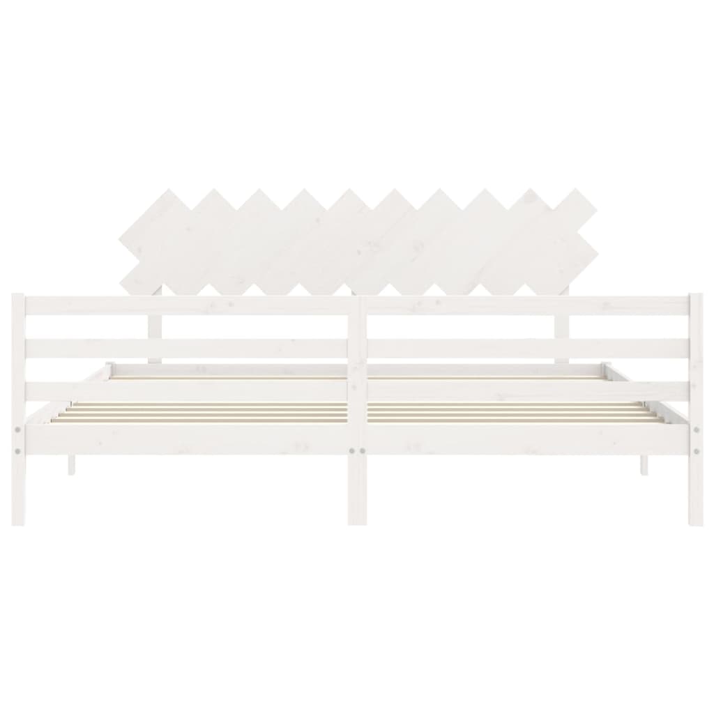 vidaXL Bed Frame without Mattress White 200x200 cm Solid Wood