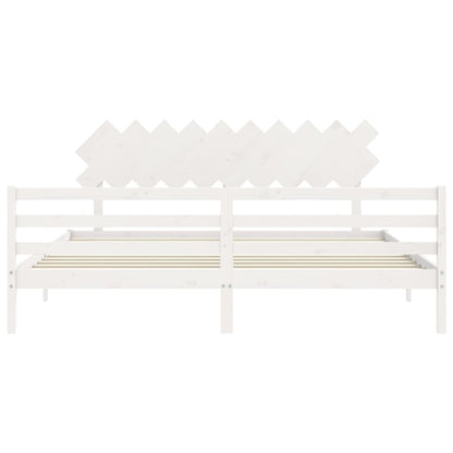 vidaXL Bed Frame without Mattress White 200x200 cm Solid Wood