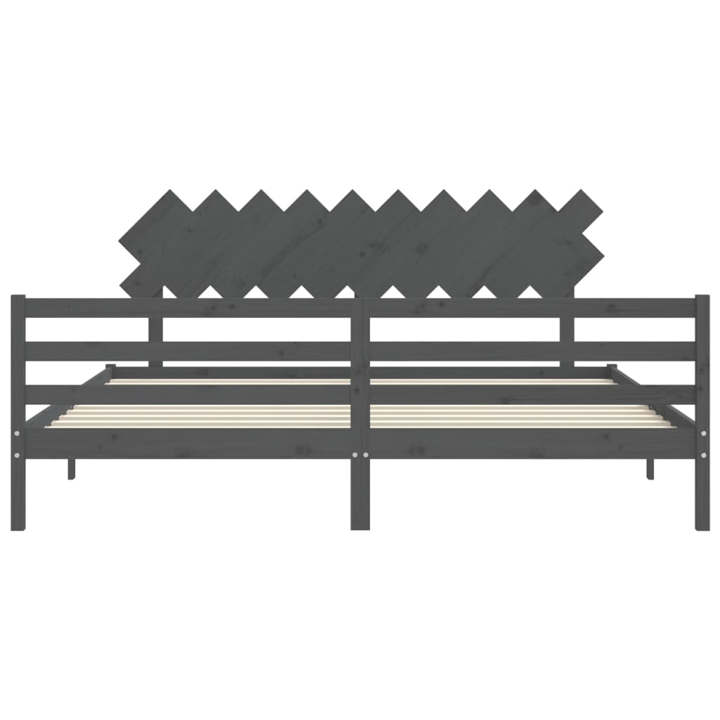 vidaXL Bed Frame without Mattress Grey 200x200 cm Solid Wood