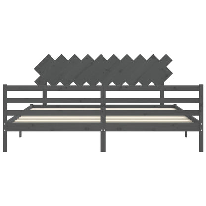 vidaXL Bed Frame without Mattress Grey 200x200 cm Solid Wood