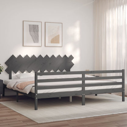 vidaXL Bed Frame without Mattress Grey 200x200 cm Solid Wood