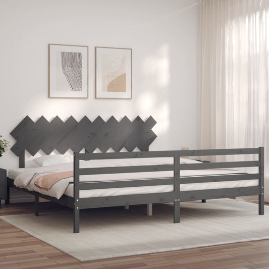 vidaXL Bed Frame without Mattress Grey 200x200 cm Solid Wood