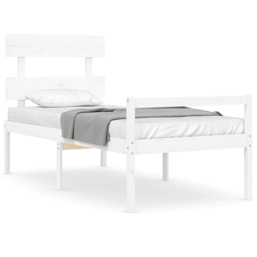 vidaXL Senior Bed without Mattress White Single Solid Wood