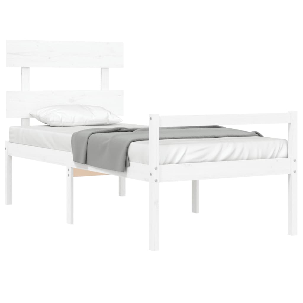 vidaXL Senior Bed without Mattress White Single Solid Wood