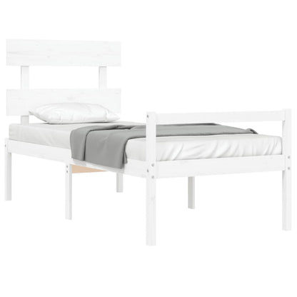 vidaXL Senior Bed without Mattress White Single Solid Wood