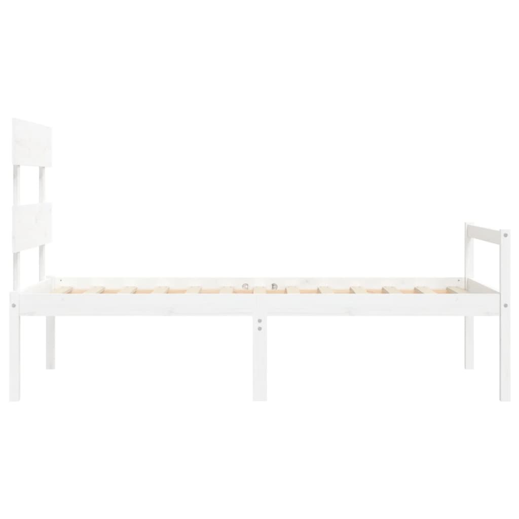 vidaXL Senior Bed without Mattress White Single Solid Wood