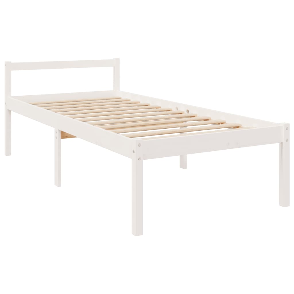 vidaXL Senior Bed without Mattress White Single Solid Wood