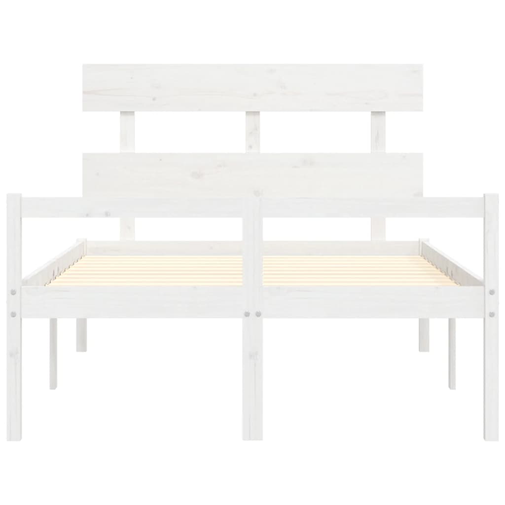 vidaXL Senior Bed without Mattress White Small Double Solid Wood