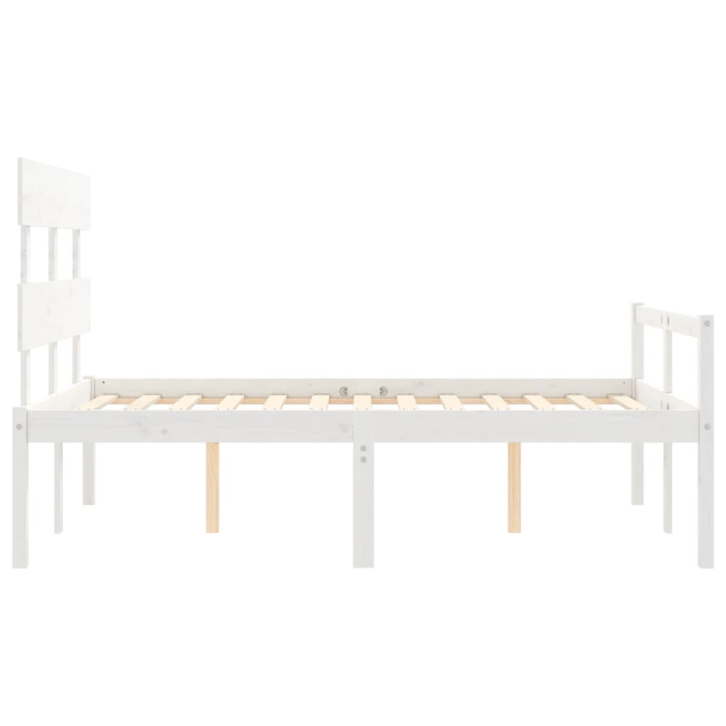 vidaXL Senior Bed without Mattress White Small Double Solid Wood