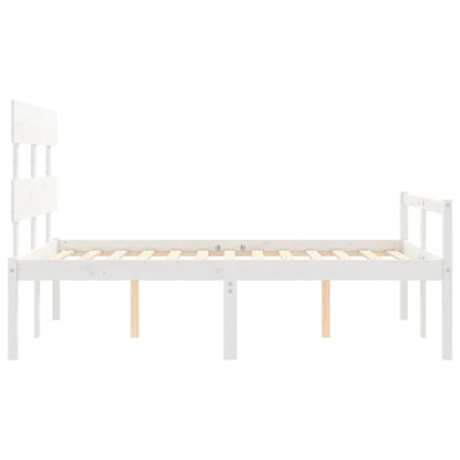 vidaXL Senior Bed without Mattress White Small Double Solid Wood