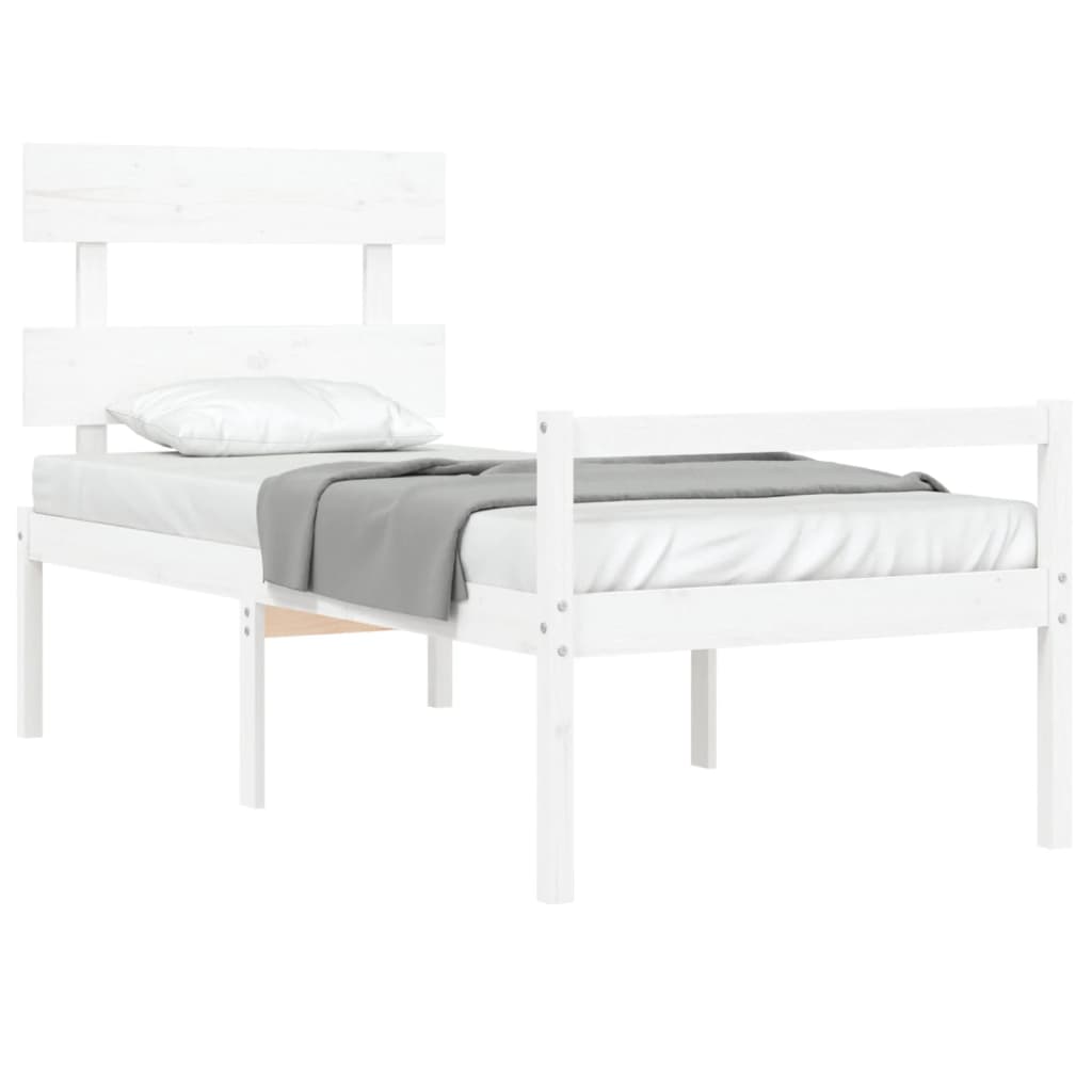 vidaXL Senior Bed without Mattress White 90x200 cm Solid Wood