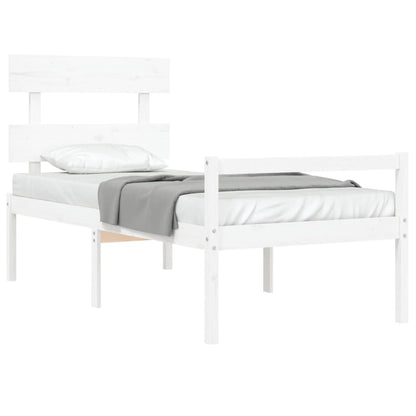 vidaXL Senior Bed without Mattress White 90x200 cm Solid Wood