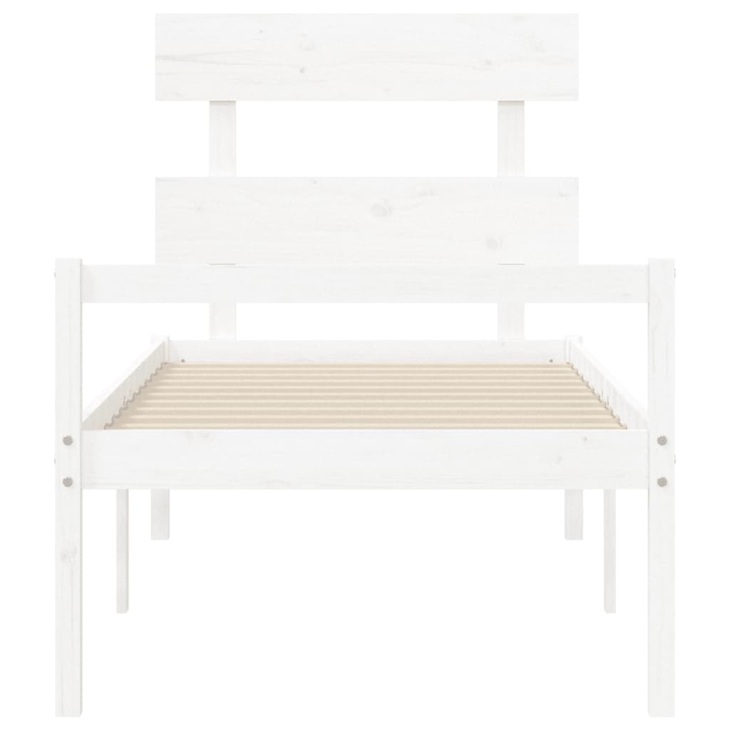 vidaXL Senior Bed without Mattress White 90x200 cm Solid Wood