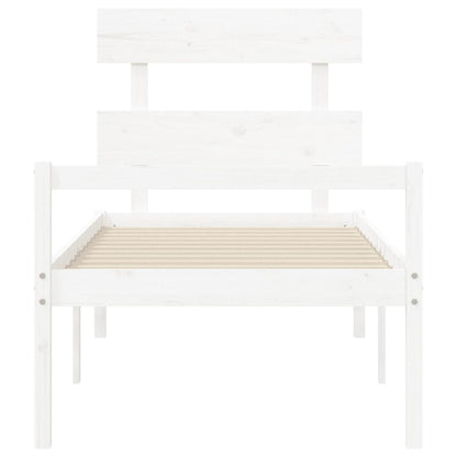 vidaXL Senior Bed without Mattress White 90x200 cm Solid Wood