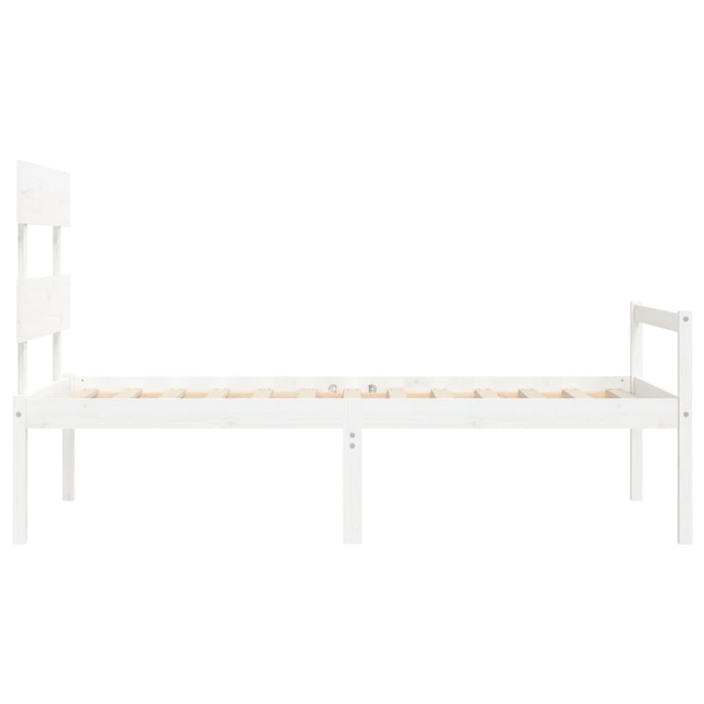 vidaXL Senior Bed without Mattress White 90x200 cm Solid Wood