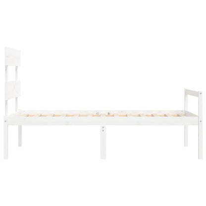 vidaXL Senior Bed without Mattress White 90x200 cm Solid Wood