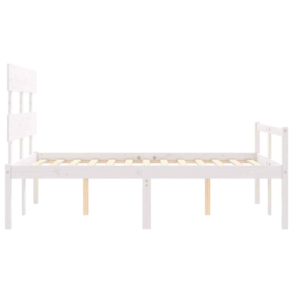 vidaXL Senior Bed without Mattress White 120x200 cm Solid Wood
