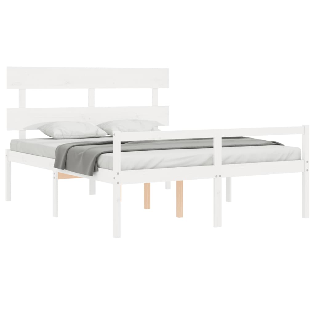 vidaXL Senior Bed without Mattress White 160x200 cm Solid Wood