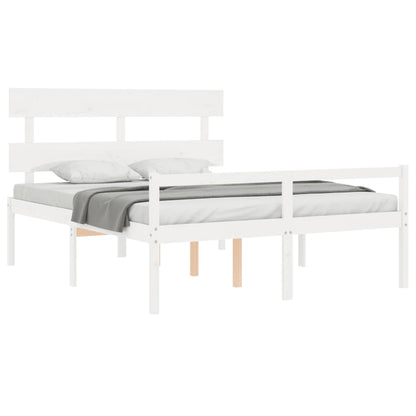 vidaXL Senior Bed without Mattress White 160x200 cm Solid Wood