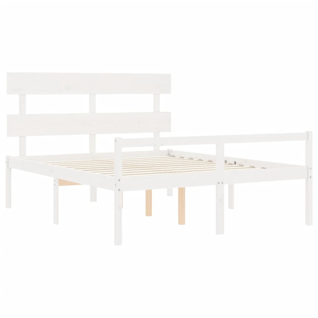 vidaXL Senior Bed without Mattress White 160x200 cm Solid Wood