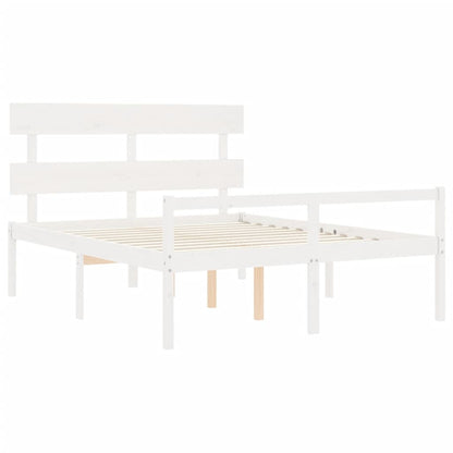 vidaXL Senior Bed without Mattress White 160x200 cm Solid Wood