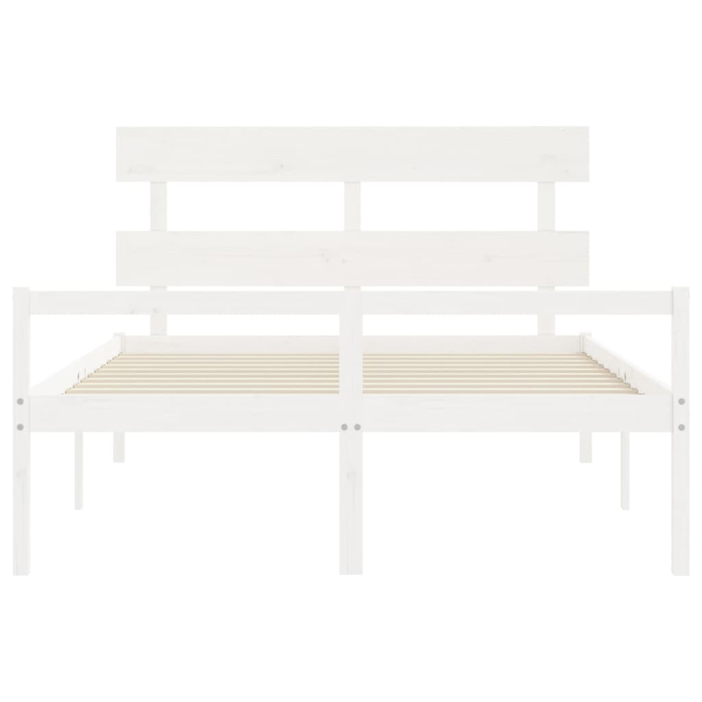 vidaXL Senior Bed without Mattress White 160x200 cm Solid Wood