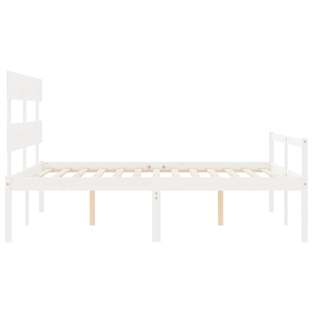 vidaXL Senior Bed without Mattress White 160x200 cm Solid Wood