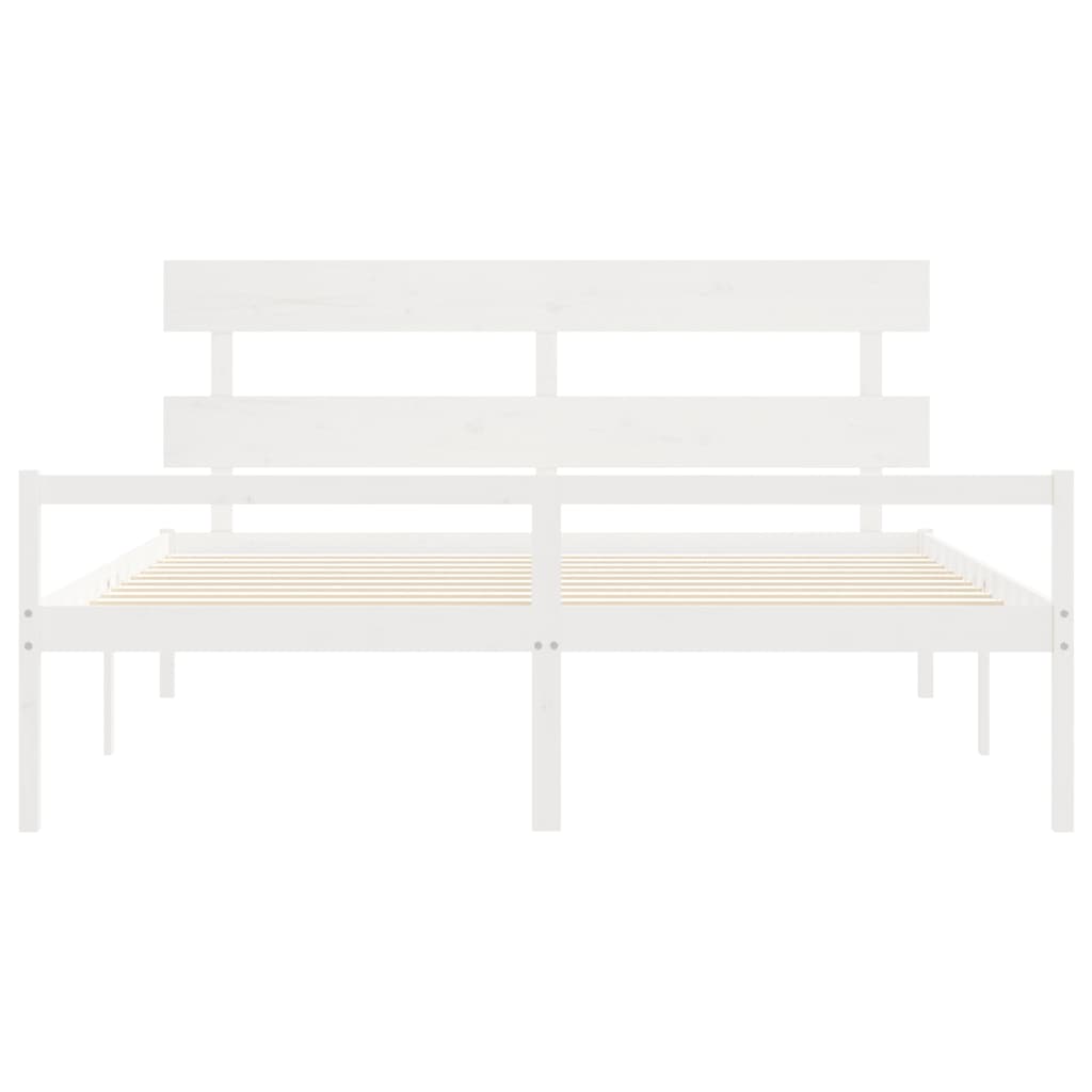 vidaXL Senior Bed without Mattress White Super King Size Solid Wood