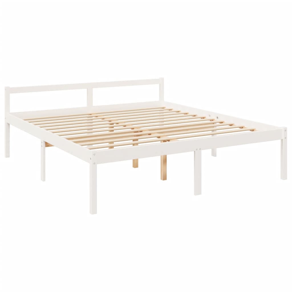 vidaXL Senior Bed without Mattress White Super King Size Solid Wood