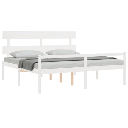 vidaXL Senior Bed without Mattress White 200x200 cm Solid Wood