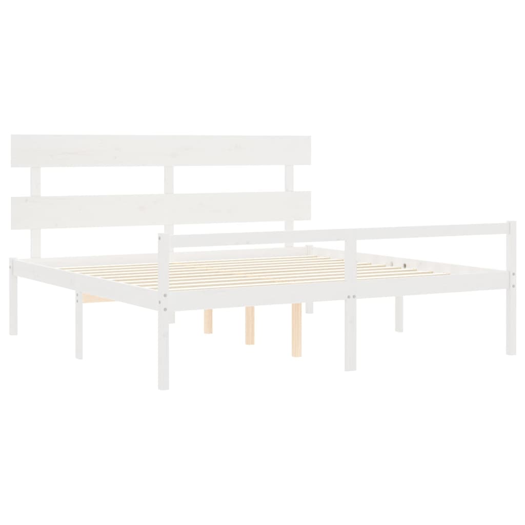 vidaXL Senior Bed without Mattress White 200x200 cm Solid Wood
