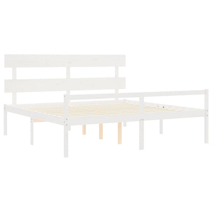 vidaXL Senior Bed without Mattress White 200x200 cm Solid Wood