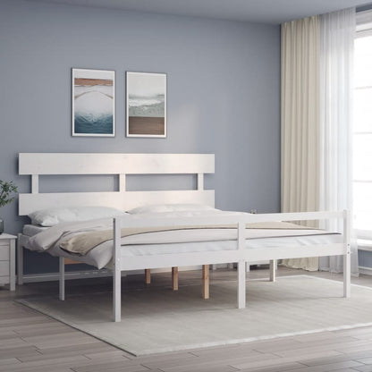 vidaXL Senior Bed without Mattress White 200x200 cm Solid Wood
