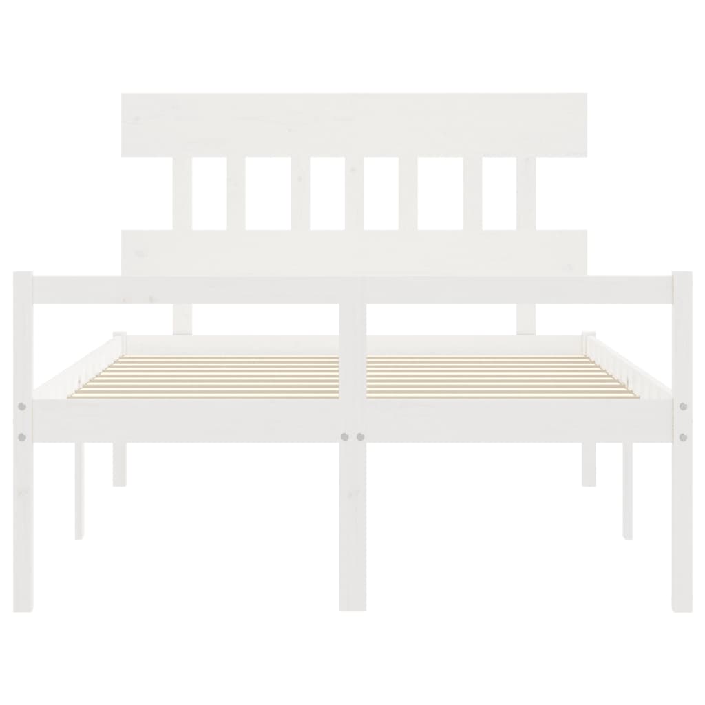 vidaXL Senior Bed without Mattress White Small Double Solid Wood