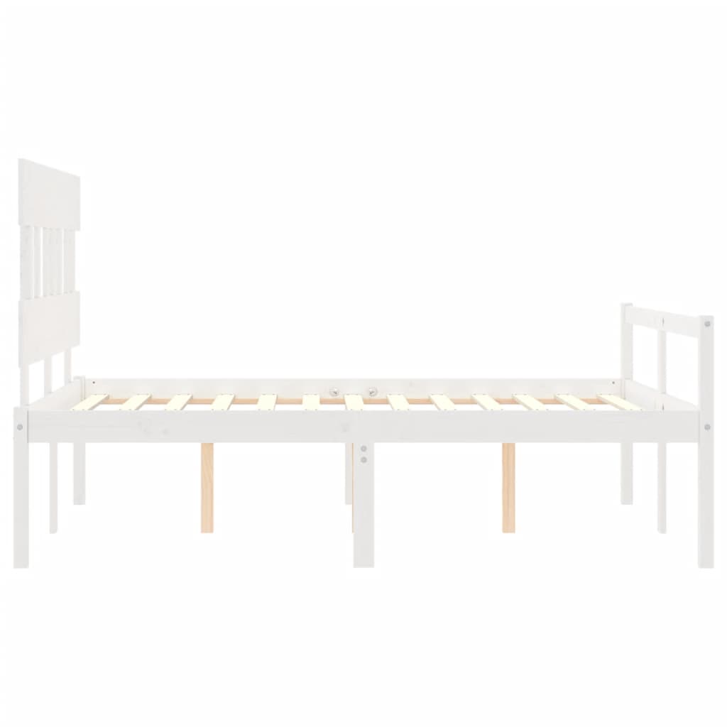 vidaXL Senior Bed without Mattress White Small Double Solid Wood