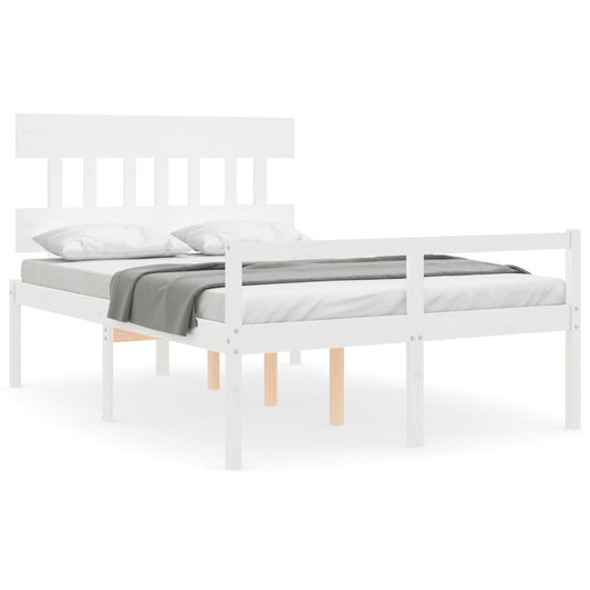 vidaXL Senior Bed without Mattress White 140x190 cm Solid Wood