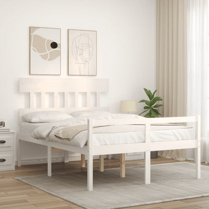 vidaXL Senior Bed without Mattress White 140x190 cm Solid Wood